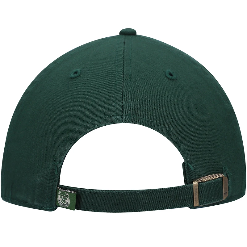 Casquette réglable '47 Hunter Green Milwaukee Bucks Logo Clean Up pour homme