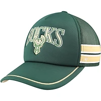 Casquette réglable de camionneur à rayures latérales Milwaukee Bucks '47 Hunter Green pour hommes