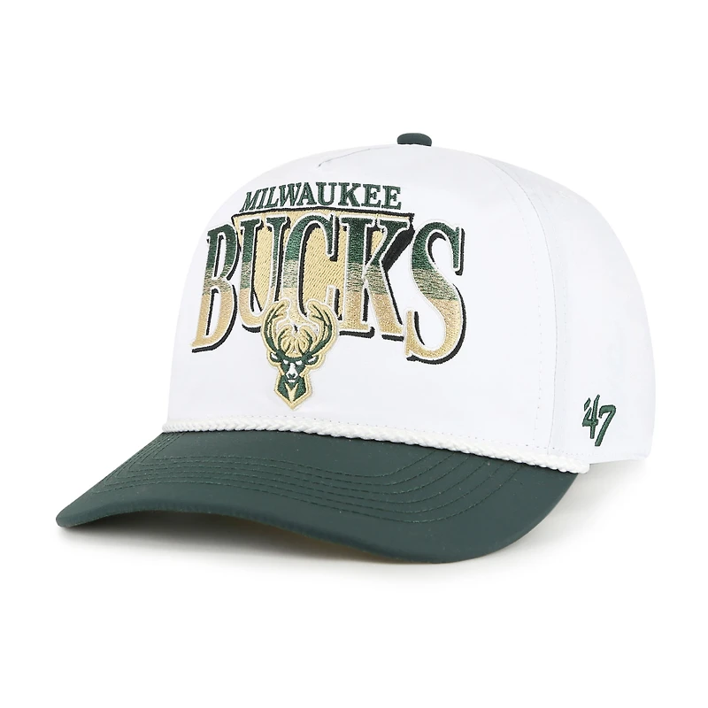 Men's '47 White/Hunter Green Milwaukee Bucks Tribute Two-Tone Hitch Adjustable Hat