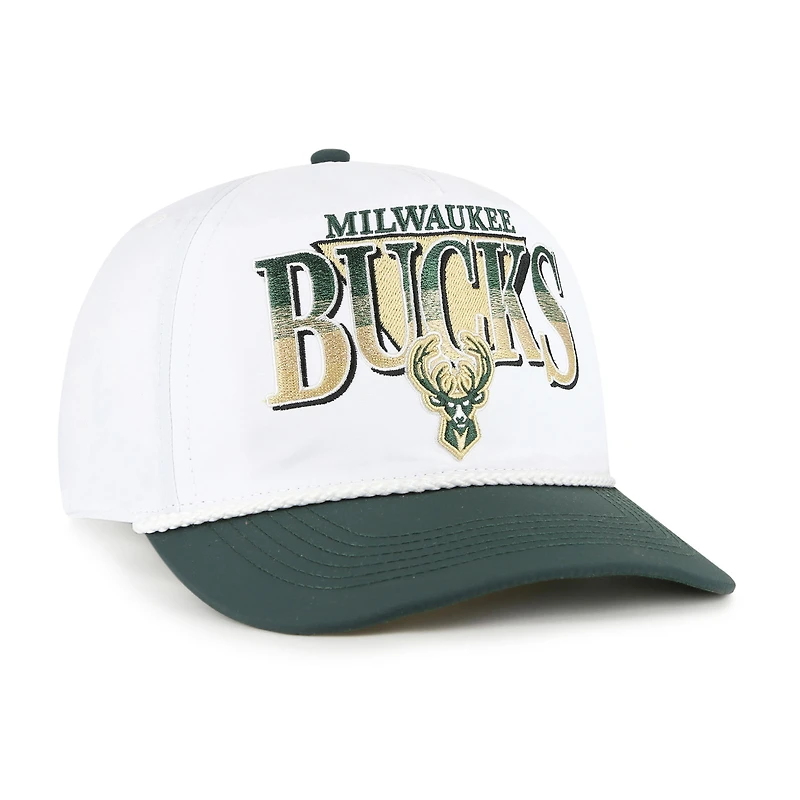 Men's '47 White/Hunter Green Milwaukee Bucks Tribute Two-Tone Hitch Adjustable Hat