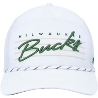 Men's '47  White Milwaukee Bucks Downburst Hitch Snapback Hat