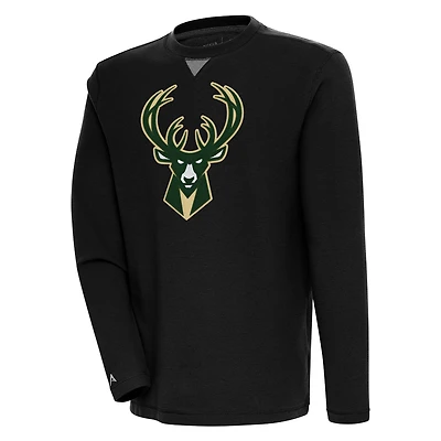 Sweat-shirt à capuche Flier Bunker noir Antigua pour homme des Milwaukee Bucks