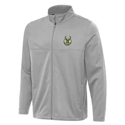 Veste de golf zippée Milwaukee Bucks Links 2 pour homme, gris Antigua
