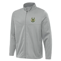 Veste de golf zippée Milwaukee Bucks Links 2 pour homme, gris Antigua