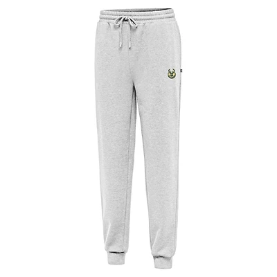 Pantalon de jogging Idol Antigua gris chiné pour homme des Milwaukee Bucks