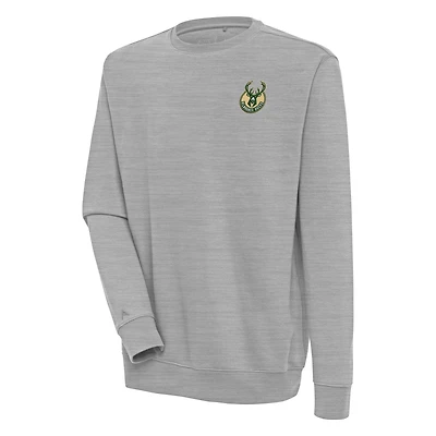 Sweat-shirt Victory gris chiné Antigua pour homme des Milwaukee Bucks