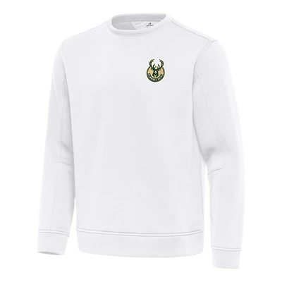 Sweat-shirt à capuche Relevant Antigua White pour homme des Milwaukee Bucks