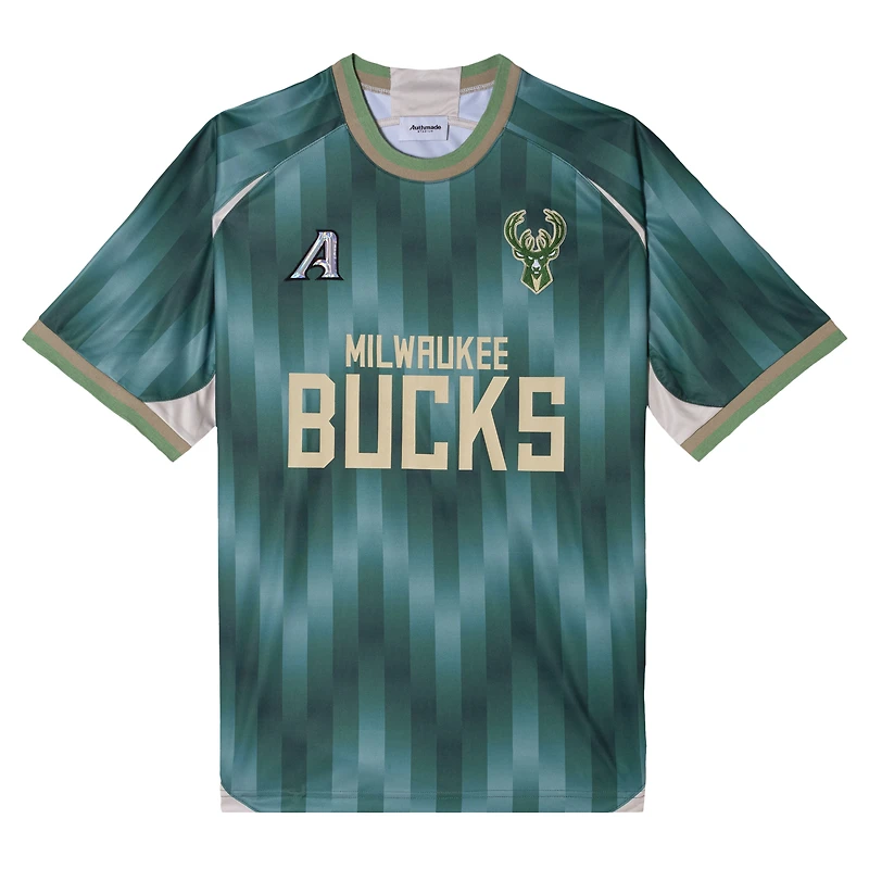 Men's Authmade x NBA Green Milwaukee Bucks Soccer Kit Fashion Jersey