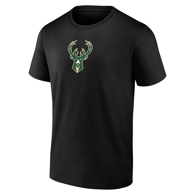 Men's Black Milwaukee Bucks Primary Logo T-Shirt