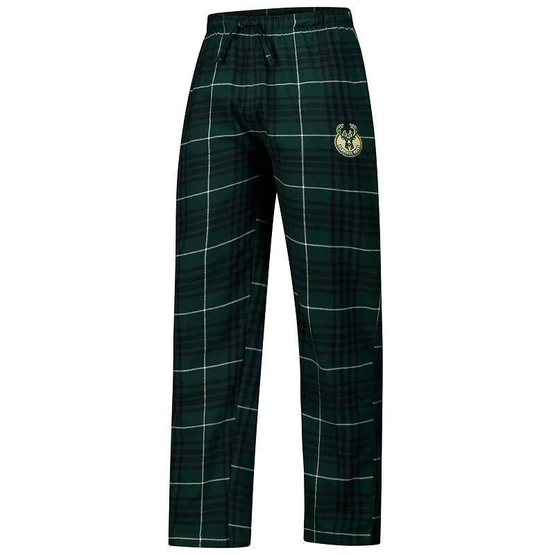 Men's Concepts Sport  Hunter Green/Black Milwaukee Bucks Vector Top & Flannel Pants Sleep Set