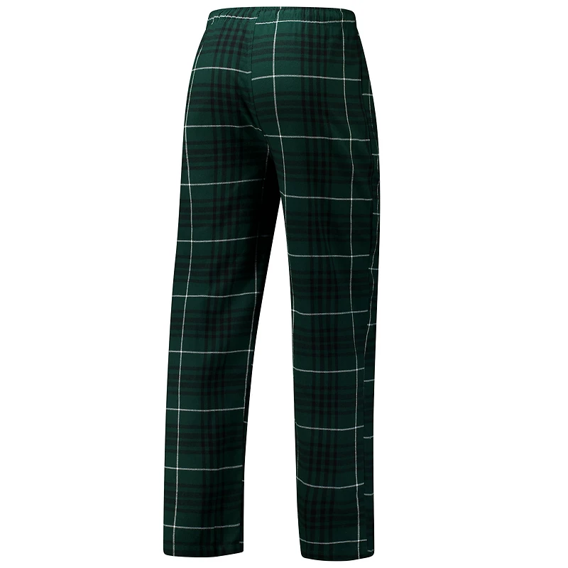 Ensemble de nuit pour homme Concepts Sport Hunter Green/Black Milwaukee Bucks Vector avec haut et pantalon en flanelle