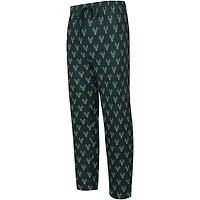 Pantalon de nuit Concepts Sport Hunter Green Milwaukee Bucks avec logo imprimé sur toute la surface pour hommes