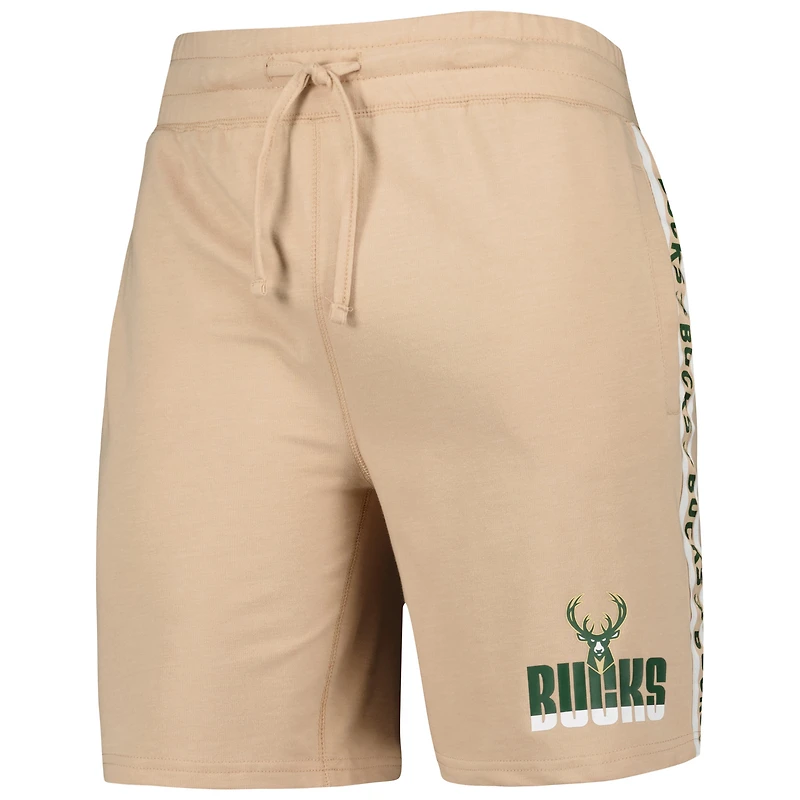 Men's Concepts Sport  Tan Milwaukee Bucks Team Stripe Shorts