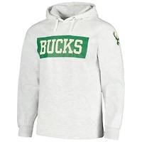 Sweat à capuche trois mélanges Softhand Raglan Fanatics Ash Milwaukee Bucks pour hommes