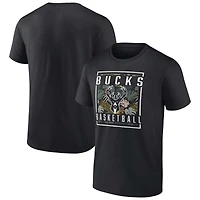 Men's Fanatics  Black Milwaukee Bucks Baseline Jumper T-Shirt