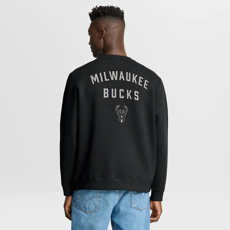 Men's Fanatics Black Milwaukee Bucks Crossover Collection Defensive Rotation Drill Premium Pullover Sweatshirt