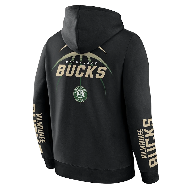 Men's Fanatics Black Milwaukee Bucks Legacy Guard Pullover Hoodie