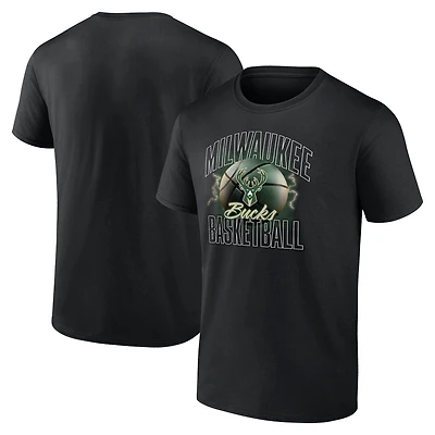 T-shirt noir Milwaukee Bucks Match Up Fanatics pour hommes