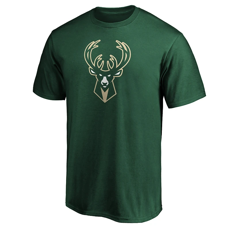 T-shirt avec nom et numéro de meneur jeu fanatiques pour hommes Giannis Antetokounmpo Hunter Green Milwaukee Bucks