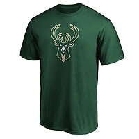 Men's Fanatics Giannis Antetokounmpo Hunter Green Milwaukee Bucks Playmaker Name & Number T-Shirt