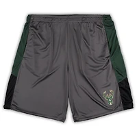 Men's Fanatics Gray Milwaukee Bucks Big & Tall Shorts