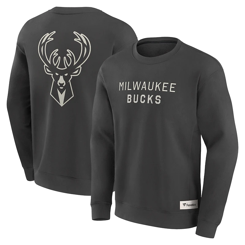 Sweat-shirt gris Fanatics pour homme avec inscription « Future Ground » des Milwaukee Bucks Elements