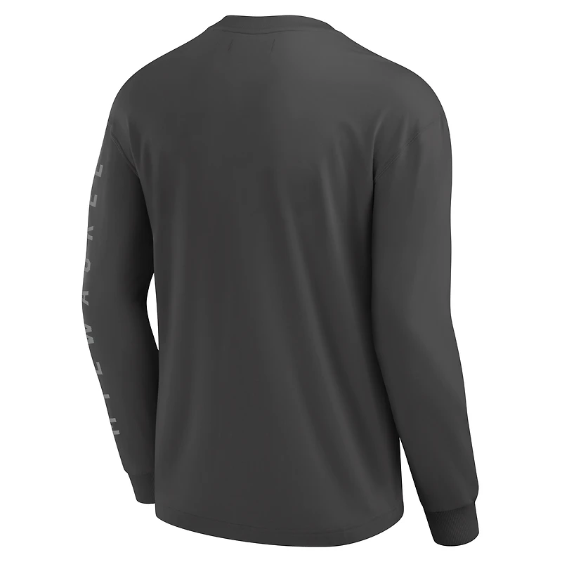T-shirt à manches longues Fanatics gris Milwaukee Bucks Elements Future Ground pour homme avec informations tonales