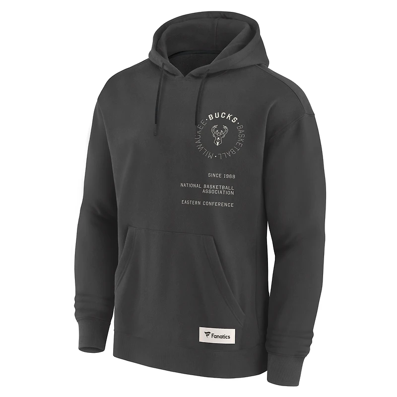 Sweat à capuche premium gris Fanatics Milwaukee Bucks Future Ground Info Elements pour homme