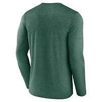 Men's Fanatics Heathered Hunter Green Milwaukee Bucks Where Legends Play Iconic Practice Long Sleeve T-Shirt
