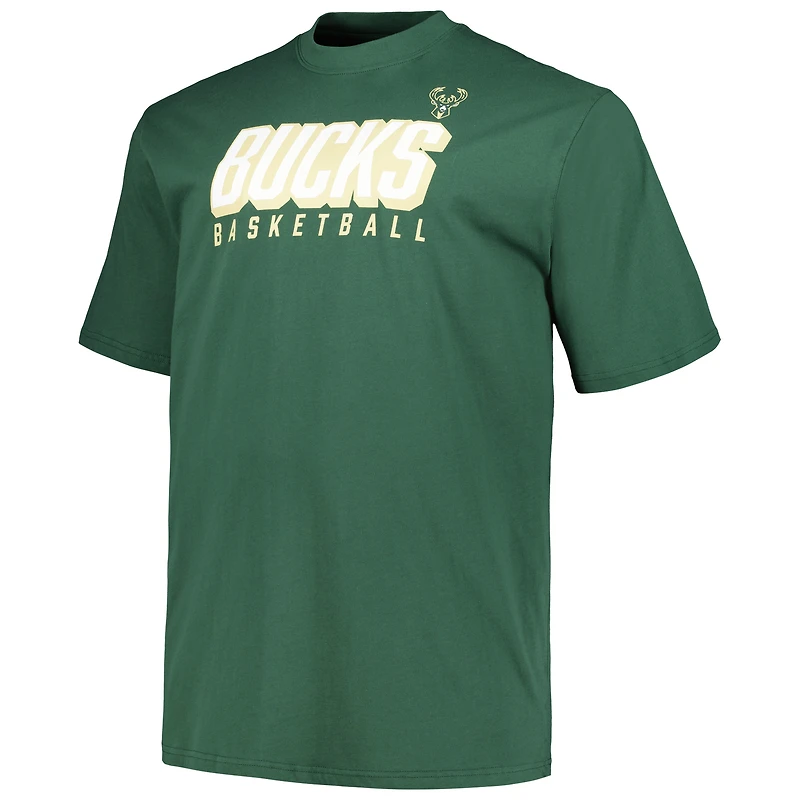 Men's Fanatics Hunter Green/Black Milwaukee Bucks Big & Tall Short Sleeve Long T-Shirt Set