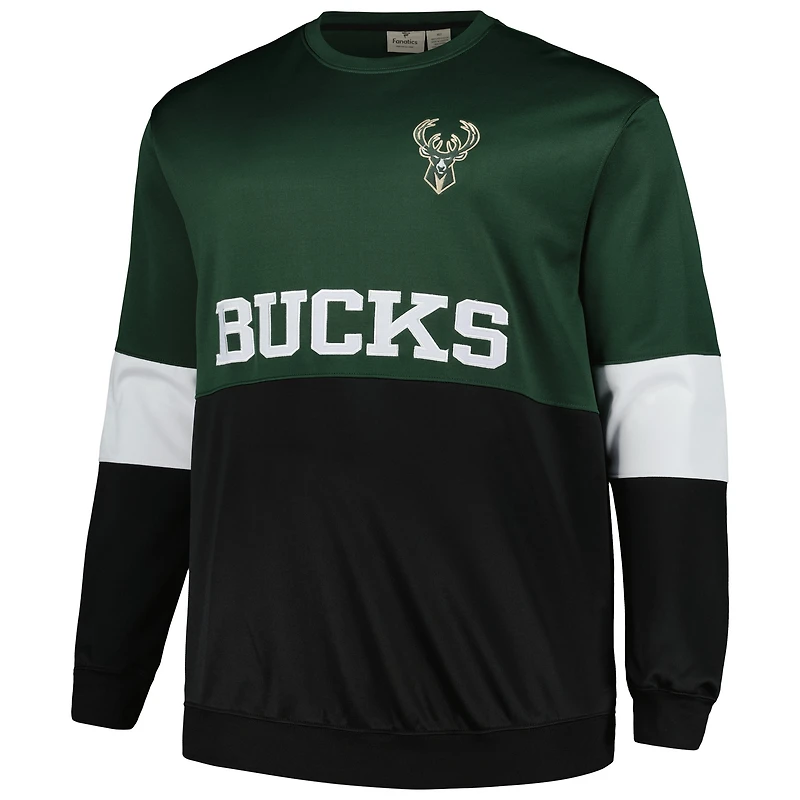 Sweat-shirt à capuche Fanatics Hunter vert/noir pour hommes Milwaukee Bucks Big & Tall Split