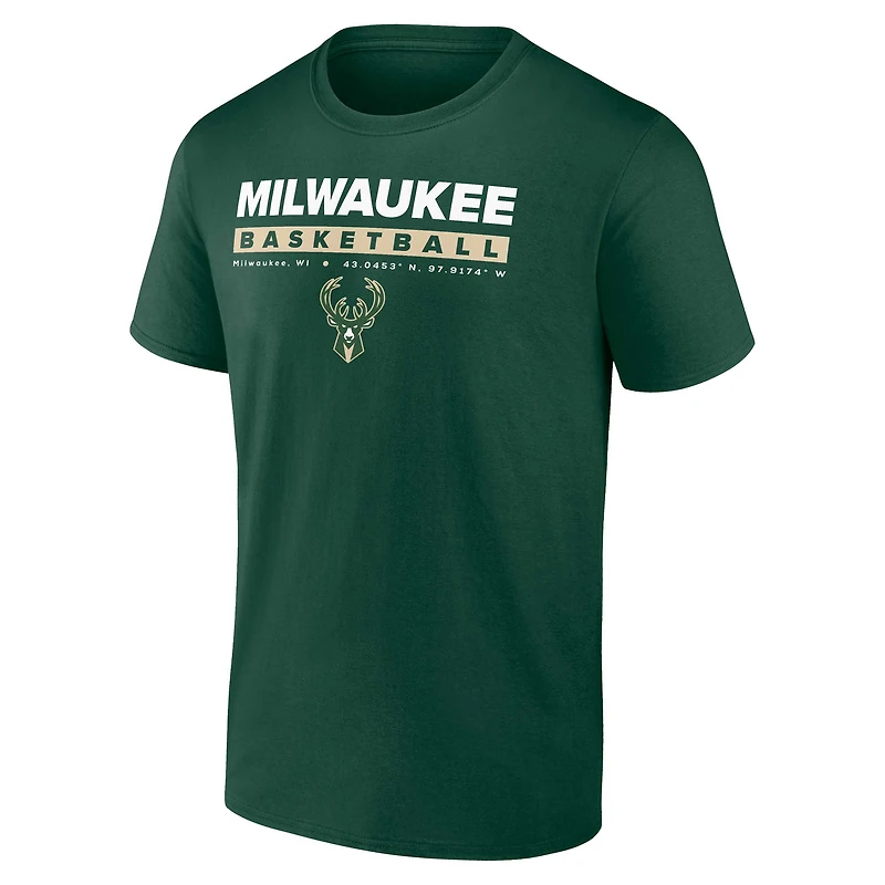 Ensemble combiné Just Net de deux Milwaukee Bucks Fanatics Hunter vert/noir pour hommes