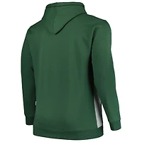 Men's Fanatics Hunter Green/Heather Gray Milwaukee Bucks Big & Tall Contrast Pieced Stitched Full-Zip Hoodie
