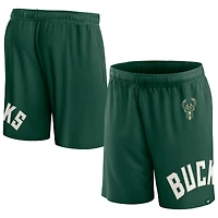 Men's Fanatics Hunter Green Milwaukee Bucks Free Throw Mesh Shorts