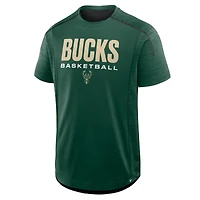 Men's Fanatics Hunter Green Milwaukee Bucks Inbound Pass Play Practice T-Shirt