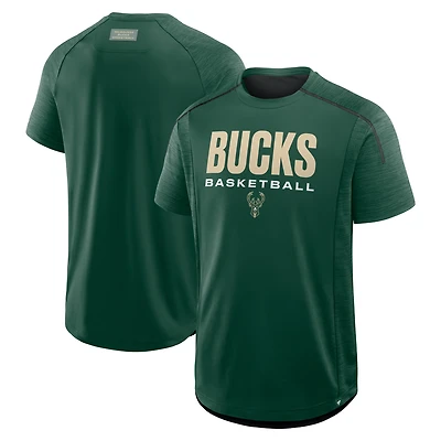 Men's Fanatics Hunter Green Milwaukee Bucks Inbound Pass Play Practice T-Shirt