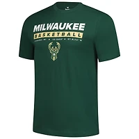 T-shirt Fanatics Hunter Green pour homme avec emplacement Just Net des Milwaukee Bucks