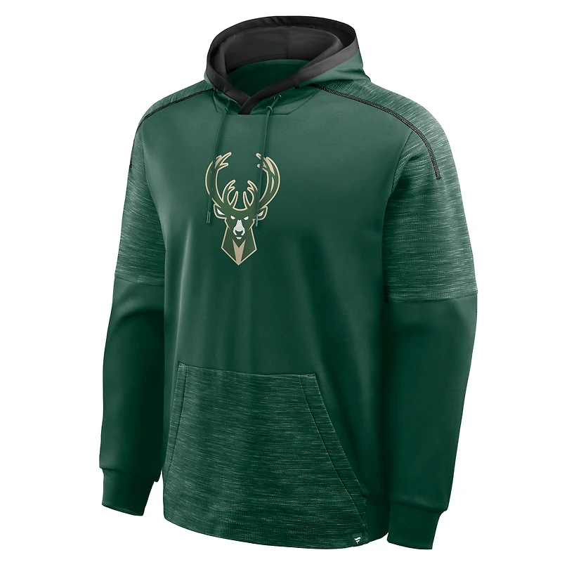 Men's Fanatics Hunter Green Milwaukee Bucks Pick & Roll Defender Pullover Hoodie