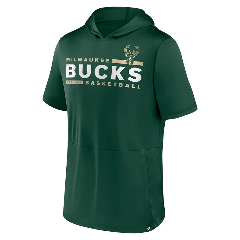 Men's Fanatics Hunter Green Milwaukee Bucks Possession Hoodie T-Shirt