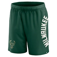 Men's Fanatics Hunter Green Milwaukee Bucks Post Up Mesh Shorts