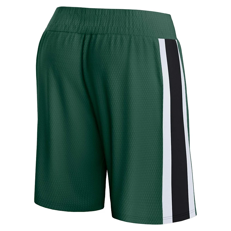 Men's Fanatics Hunter Green Milwaukee Bucks Referee Iconic Mesh Shorts
