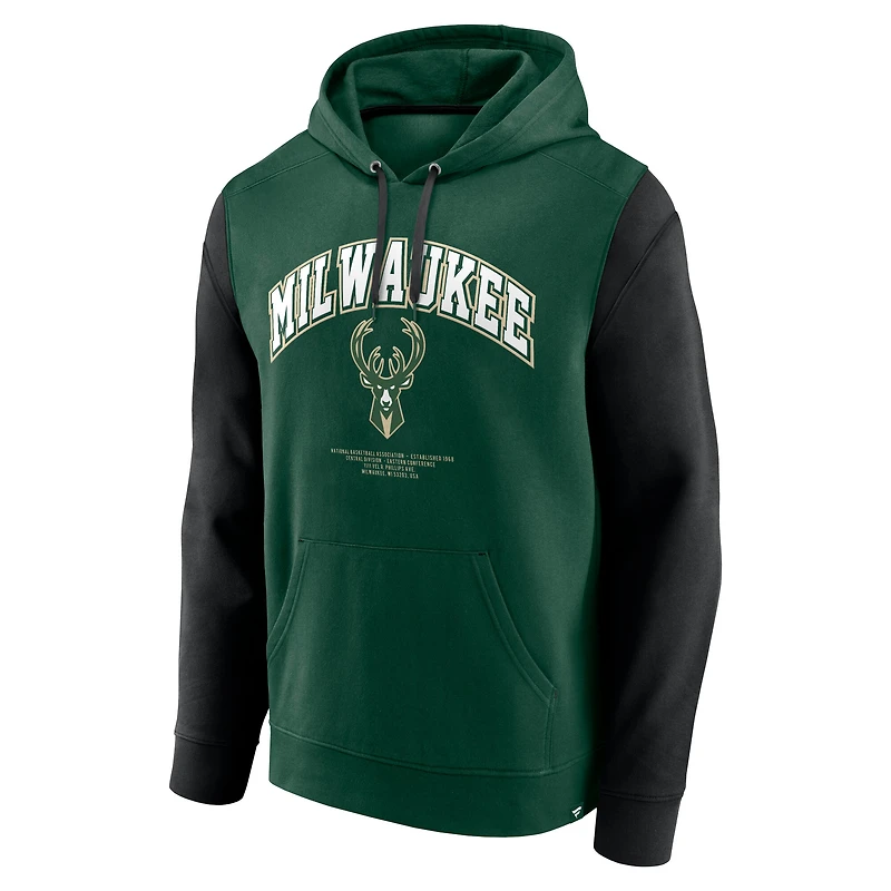 Sweat à capuche Fanatics Hunter Green Milwaukee Bucks Scorer pour homme
