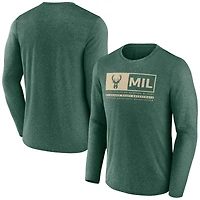 T-shirt Fanatics Hunter Green Milwaukee Bucks Three-Point Play pour hommes