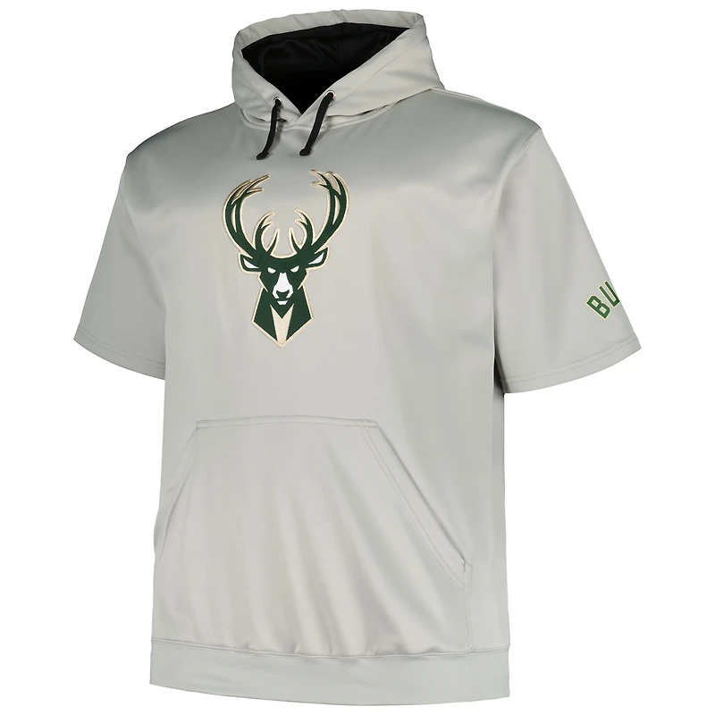 Sweat à capuche avec logo Fanatics Silver Milwaukee Bucks Big & Tall pour hommes