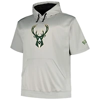 Sweat à capuche avec logo Fanatics Silver Milwaukee Bucks Big & Tall pour hommes