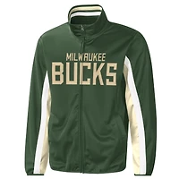Veste de survêtement entièrement zippée pour hommes G-III Sports by Carl Banks Hunter Green Milwaukee Bucks Contender Wordmark