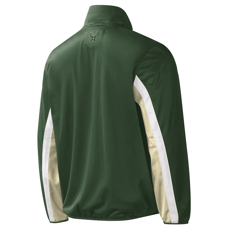 Veste de survêtement entièrement zippée pour hommes G-III Sports by Carl Banks Hunter Green Milwaukee Bucks Contender Wordmark