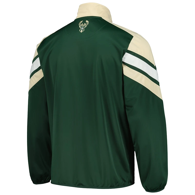 Veste de survêtement entièrement zippée G-III Sports by Carl Banks pour hommes Hunter Green Milwaukee Bucks Game Ball