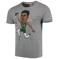 T-shirt à trois mélanges graphique Giannis Antetokounmpo des Milwaukee Bucks Player pour homme