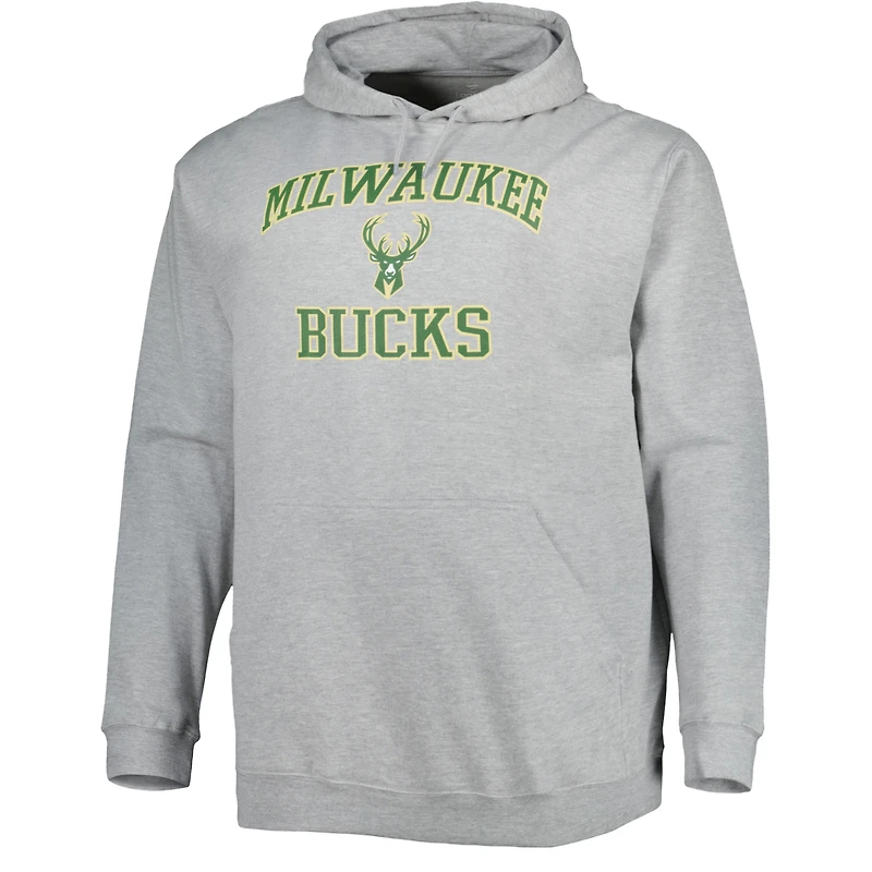 Sweat à capuche gris chiné Milwaukee Bucks Big & Tall Heart Soul pour homme